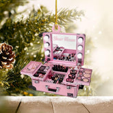 RoyalBro Personalized Makeup Tools Ornament, Makeup Box Christmas Ornament Gift for Makeup Artist, Christmas Tree Decor for Makeup Shop, Gift for New Makeup Coworkers Tree Hanging (MK11)